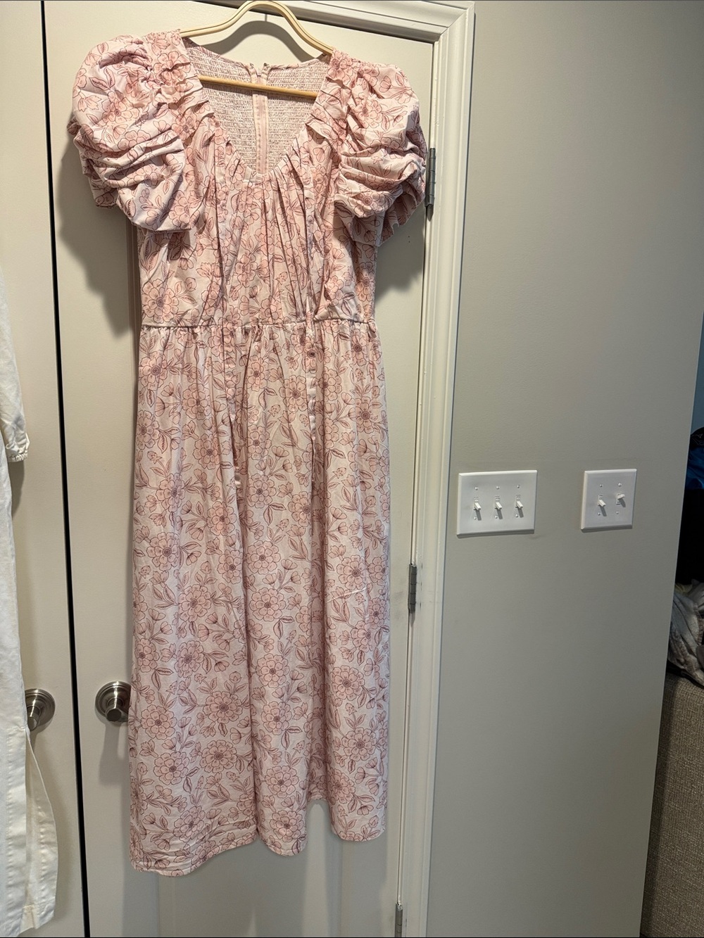 Ivy City Co Pink Floral Puff-Sleeve Maxi Dress
